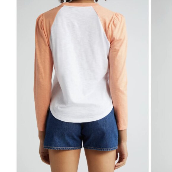 [NWT] Veronica Beard - Mason Colorblock Long Sleeve Cotton Baseball T-Shirt (M) - Picture 2 of 6